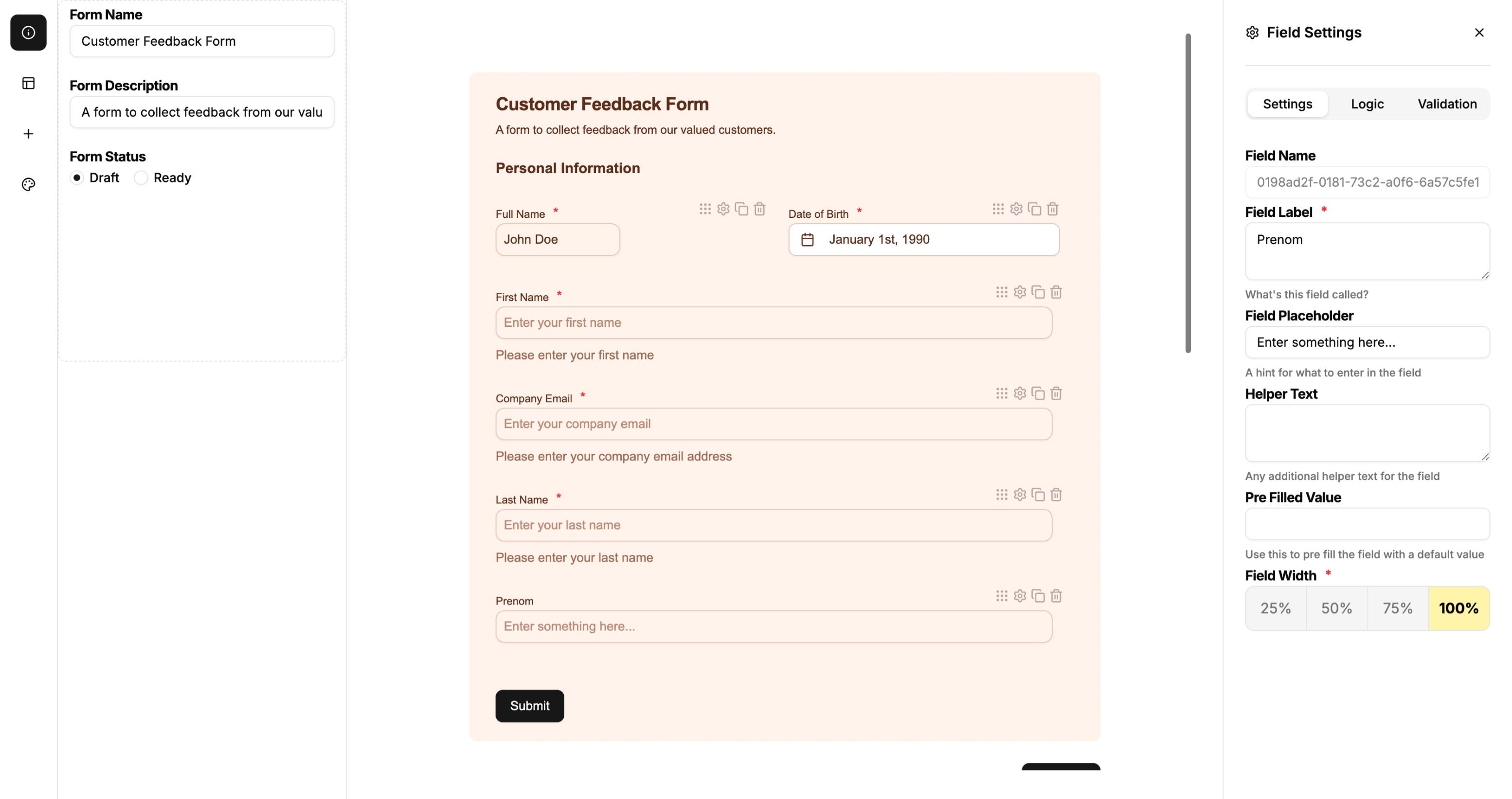 Form Builder – Application Web de création de formulaires - Image 1